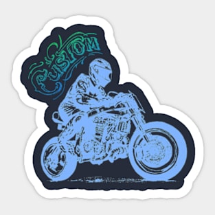 custom motorbike rider Sticker